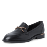 Mocasini negri cu accesoriu auriu Tamaris - imagine 2